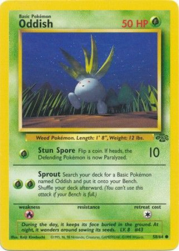 pokemon card oddish Neo Genesis 043/165 / Common Card Type / HP / Stage ODDISH Black & White Boundaries