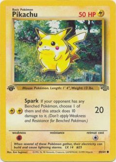 Pokemon Card - Jungle 60/64 - PIKACHU (common) **1st Edition**