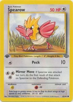 Pokemon Card - Jungle 62/64 - SPEAROW (common) **1st Edition**
