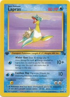 Pokemon Card - Fossil 25/62 - LAPRAS (rare) **1st Edition**