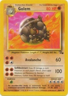 Pokemon Card - Fossil 36/62 - GOLEM (uncommon)