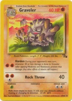 Pokemon Card - Fossil 37/62 - GRAVELER (uncommon)