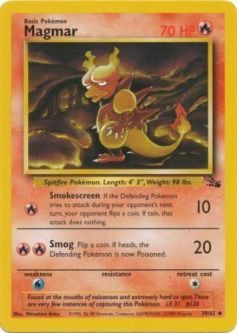 Pokemon Card - Fossil 39/62 - MAGMAR (uncommon)