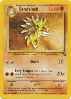 Pokemon Card - Fossil 41/62 - SANDSLASH (uncommon)