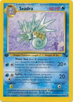 Pokemon Card - Fossil 42/62 - SEADRA (uncommon) *1st Edition*