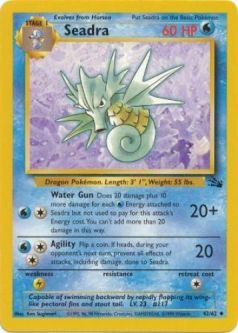 Pokemon Card - Fossil 42/62 - SEADRA (uncommon)