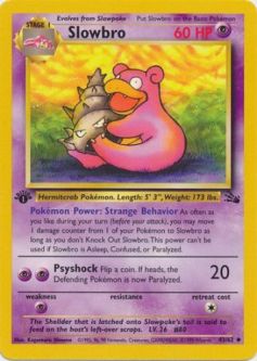 Pokemon Card - Fossil 43/62 - SLOWBRO (uncommon) **1st Edition**