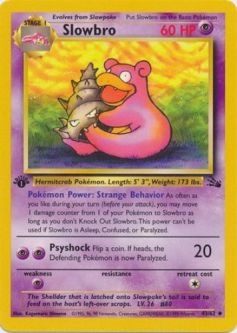 Pokemon Card - Fossil 43/62 - SLOWBRO (uncommon) *1st Edition*