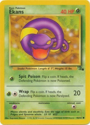 Pokemon Fossil Ekans Common Lightly Played #46