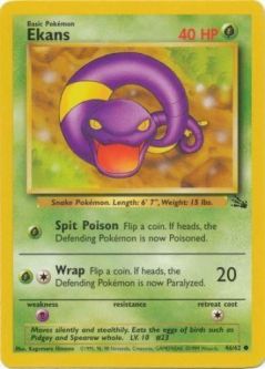 Pokemon Card - Fossil 46/62 - EKANS  (common)