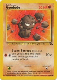 Pokemon Card - Fossil 47/62 - GEODUDE (common)