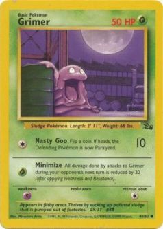 Pokemon Card - Fossil 48/62 - GRIMER (common)