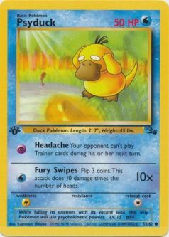 Pokemon Card - Fossil 53/62 - PSYDUCK (common) **1st Edition**