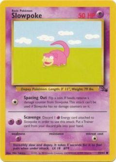 Pokemon Card - Fossil 55/62 - SLOWPOKE (common)