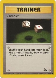 Pokemon Card - Fossil 60/62 - GAMBLER (common)
