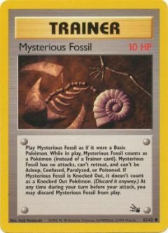 Pokemon Card - Fossil 62/62 - MYSTERIOUS FOSSIL (common)