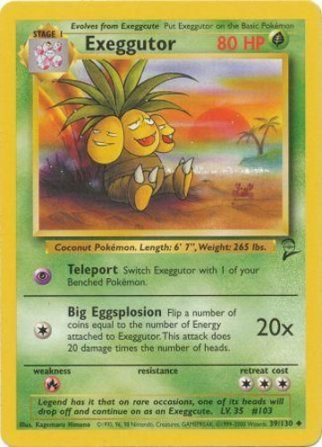 Pokemon Card - Base 2 Set 39/130 - EXEGGUTOR (uncommon)