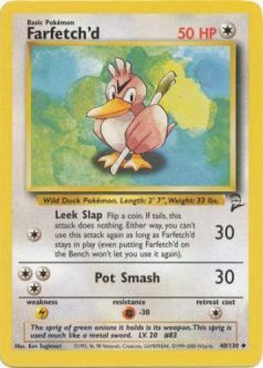 Pokemon Card - Base 2 Set 40/130 - FARFETCH'D (uncommon)