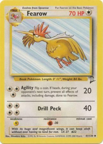 Pokemon Card - Base 2 Set 41/130 - FEAROW (uncommon)