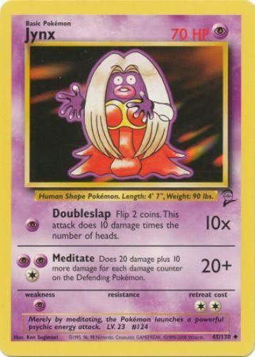 Pokemon Card - Base 2 Set 45/130 - JYNX (uncommon): BBToyStore.com - Toys,  Plush, Trading Cards, Action Figures & Games online retail store shop sale