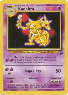 Pokemon Card - Base 2 Set 46/130 - KADABRA (uncommon)