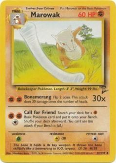 Pokemon Card - Base 2 Set 52/130 - MAROWAK (uncommon)