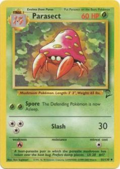 Pokemon Card - Base 2 Set 55/130 - PARASECT (uncommon)