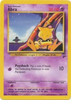 Pokemon Card - Base 2 Set 65/130 - ABRA (common)
