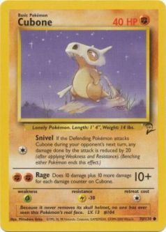 Pokemon Card - Base 2 Set 70/130 - CUBONE (common)