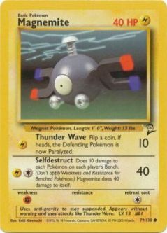 Pokemon Card - Base 2 Set 79/130 - MAGNEMITE (common)
