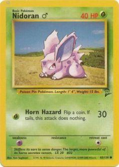 Pokemon Card - Base 2 Set 83/130 - NIDORAN M (common)