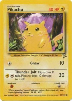 Pokemon Card - Base 2 Set 87/130 - PIKACHU (common)