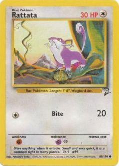 Pokemon Card - Base 2 Set 89/130 - RATTATA (common)