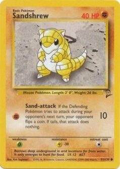 Pokemon Card - Base 2 Set 91/130 - SANDSHREW (common)