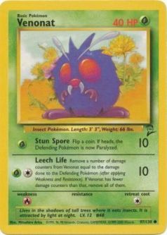 Pokemon Card - Base 2 Set 97/130 - VENONAT (common)