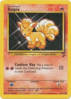 Pokemon Card - Base 2 Set 99/130 - VULPIX (common)