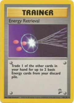 Pokemon Card - Base 2 Set 110/130 - ENERGY RETRIEVAL (uncommon)