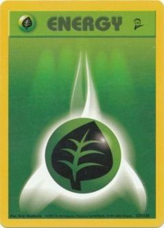 Pokemon Card - Base 2 Set 127/130 - GRASS ENERGY (common)