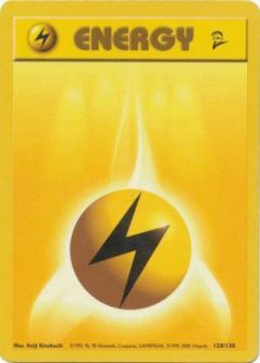 Pokemon Card - Base 2 Set 128/130 - LIGHTNING ENERGY (common)