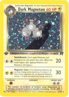 Pokemon Card - Team Rocket 11/82 - DARK MAGNETON (holo-foil) * 1st Edition *