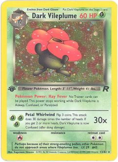 Pokemon Card - Team Rocket 13/82 - DARK VILEPLUME (holo-foil) *1st Edition*