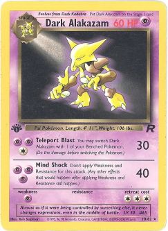 Pokemon Card - Team Rocket 18/82 - DARK ALAKAZAM (rare) **1st Edition** RARE!