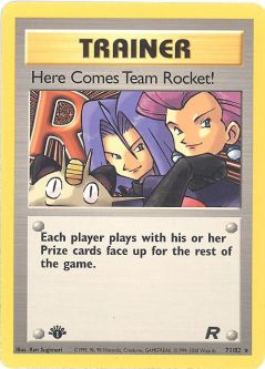 Pokemon Card - Team Rocket 71/82 - HERE COMES TEAM ROCKET (rare) **1st Edition** RARE!
