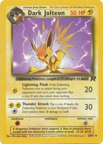 Pokemon Card - Team Rocket 38/82 - DARK JOLTEON (uncommon)