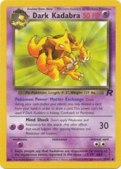 Pokemon Card - Team Rocket 39/82 - DARK KADABRA (uncommon)