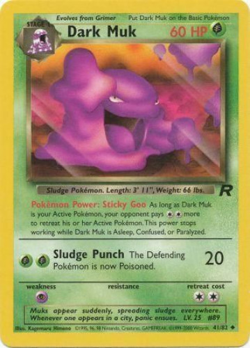 Pokemon Card - Team Rocket 41/82 - DARK MUK (uncommon)