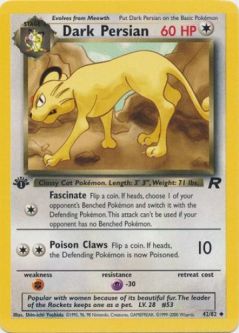 Pokemon Card - Team Rocket 42/82 - DARK PERSIAN (uncommon) **1st Edition**