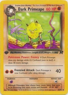 Pokemon Card - Team Rocket 43/82 - DARK PRIMEAPE (uncommon) **1st Edition**