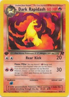 Pokemon Card - Team Rocket 44/82 - DARK RAPIDASH (uncommon) **1st Edition**