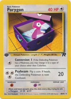 Pokemon Card - Team Rocket 48/82 - PORYGON (uncommon) *1st Edition*